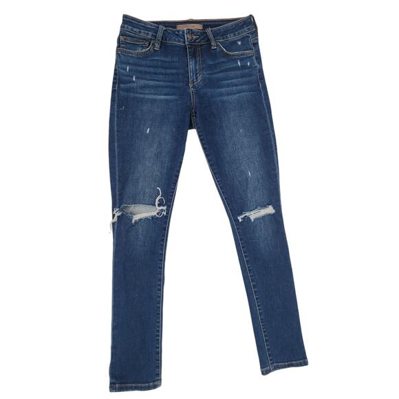 Joe's Jeans Women's Size 27‎ Skinny Distressed Stretch Denim Dark Wash Mid-Rise - Picture 1 of 6